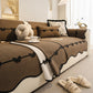 Chenille Herringbone Sofa Cover, Couch Protector with Bow Detail & Scalloped Trim