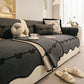Chenille Herringbone Sofa Cover, Couch Protector with Bow Detail & Scalloped Trim