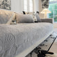 Plush Quilted Padded Sofa Cover, Non-Slip Seashell Couch Protector for Pets & Kids
