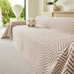 Three Layer Woven Soft Breathable Sofa Cover Blanket, Textured Chevron Couch Cover