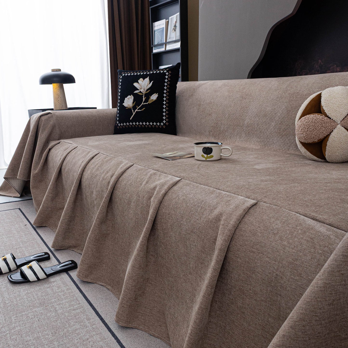 Water Repellent Couch Cover, Non Slip Furniture Protector for Leather & Fabric Sofa