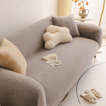 Mjuk Plysch Varm Sofföverdrag Stretchbart Mysigt Sammetsoffskydd för Höst & Vinter