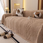 Plush Fleece Sofa Cover with 3D Cable Knit Texture Soft Cozy Warm Sofa Throw Blanket