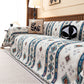 Southwestern Boho Woven Tribal Sofa Cover Blanket, Rustic Farmhouse Couch Throw Cover