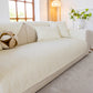 Leaf Vein Textured Cotton Quilted Sofa Slipcover, Non-Slip Modular Couch Covers