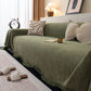 Chenille Sofa Cover Throw Blanket, Woven Textured Minimalist Wabi-Sabi Couch Cover