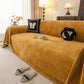 Solid Color Chenille Sofa Throw Cover, Soft Textured Sofa Cover for Sectional L Shape