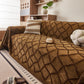 Soft Chenille Sofa Throw Cover, Raised Geometric Texture Furniture Protector Blanket