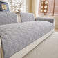 Plush Geometric Quilted Sofa Cover, Non-Slip Padded Couch Protector for Pets & Kids