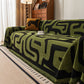 Modern Boho Chenille Sofa Cover Throw Blanket, Abstract Geometric Pattern Couch Cover