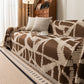 Modern Chenille Bold Abstract Pattern Sofa Cover, Artistic Decorative Furniture Cover