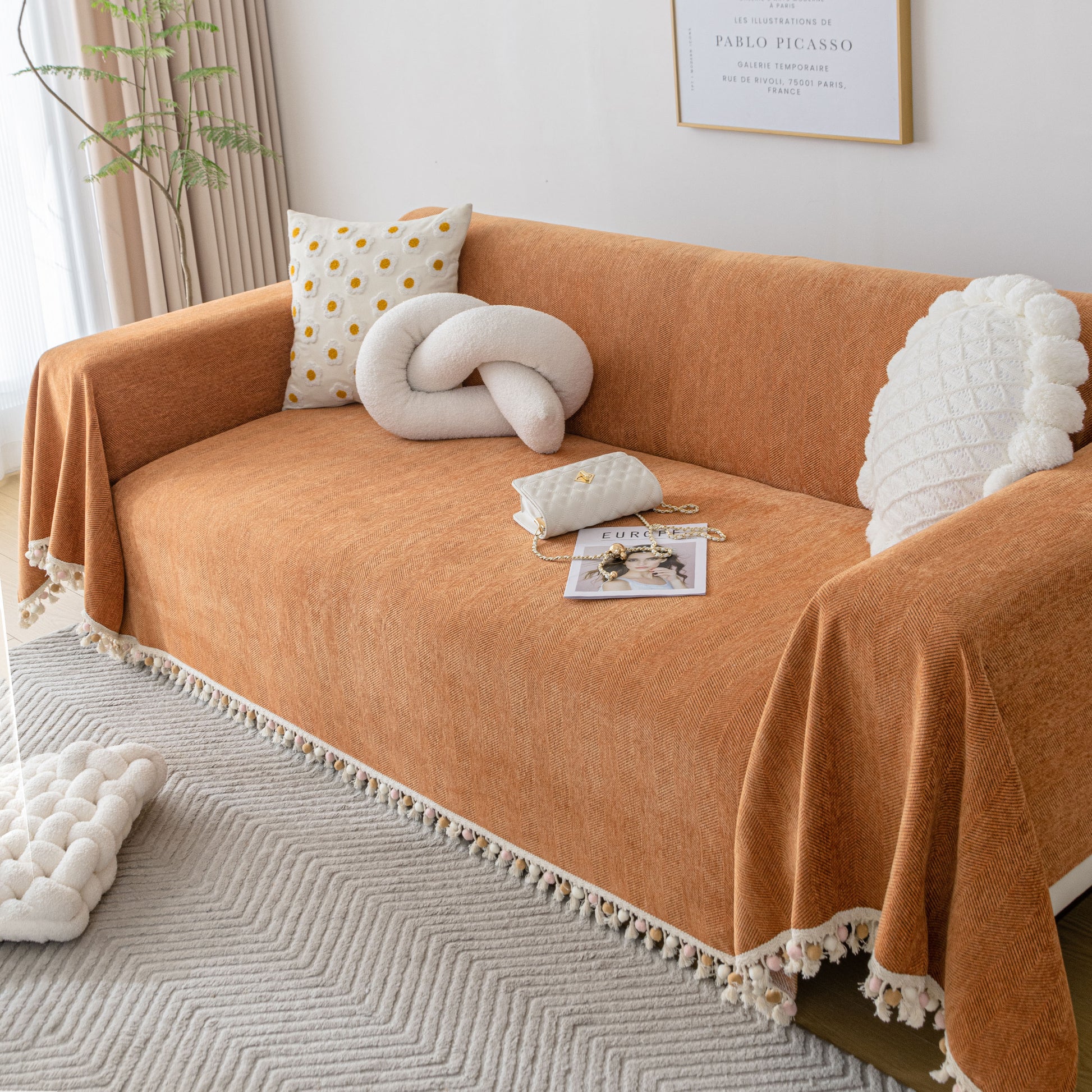 Decorative Throw Rust Throw Rug Orange Throw Blanket For Sofas