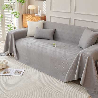 Koelende Krabbestendige Grote Sofa Dekbedovertrek, Geometrische Textuur Bankbeschermer