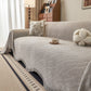 Wavy Wave Pattern Woven Couch Cover with Fringe Tassel, Soft Furniture Cover Protector