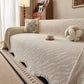 Wavy Wave Pattern Woven Couch Cover with Fringe Tassel, Soft Furniture Cover Protector