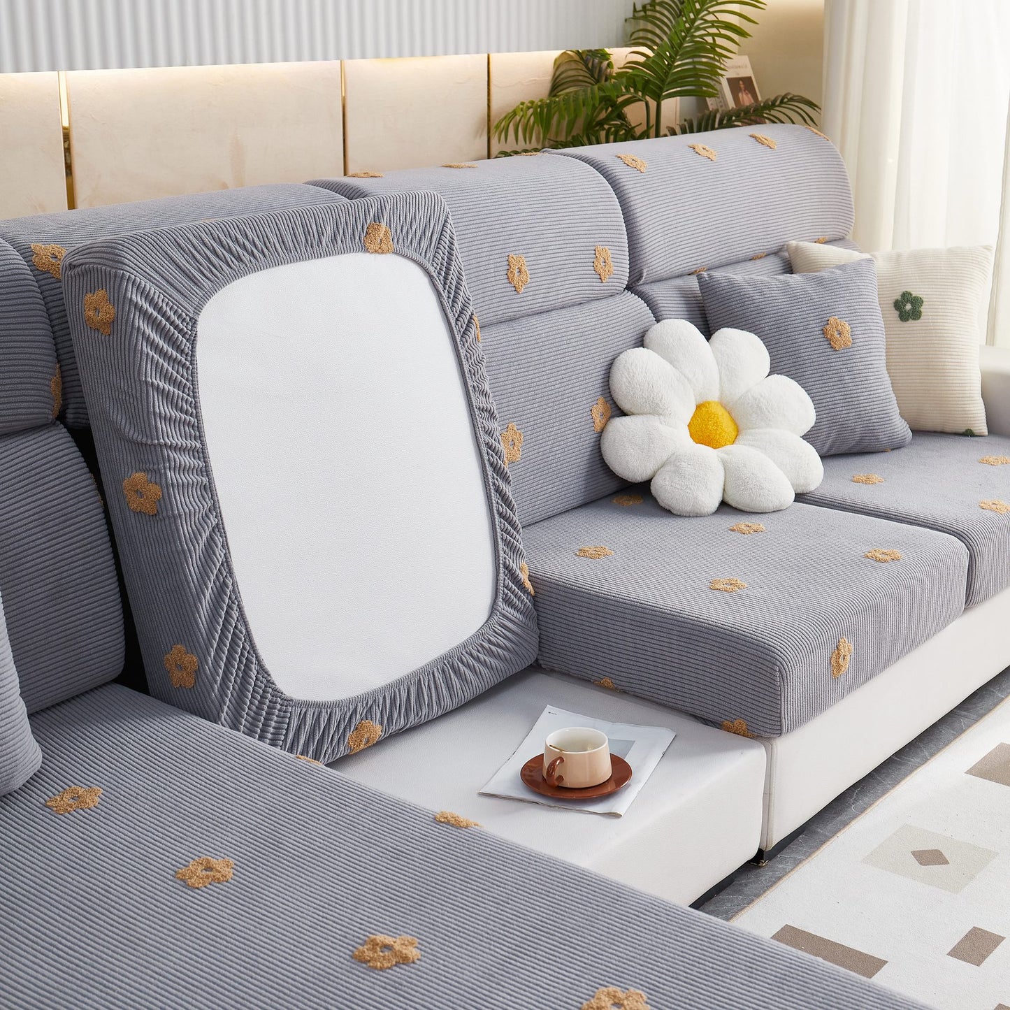 Polarfleece Sofakissenbezüge für Sofa 1/2/3/4-Sitzer, Beste Sitzbezüge für Hunde, Haustier Couchschutz