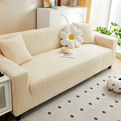 Textured Wave Stretch Sofa Couch Cover, Soft Washable Spandex Furniture Slipcovers