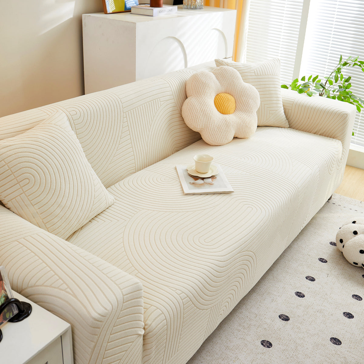 Fleece Stretch Sofa Bezug Waschbar Weicher Spandex Couchbezug Möbel Sc – Slipcover KAS™