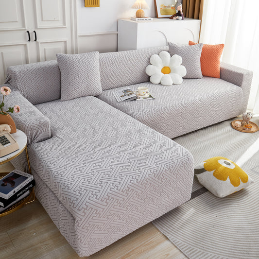 L Shape Sectional Sofa Cover, Soft Stretch Furniture Protector Couch Slipcover with 1pcs Free Pillowcases