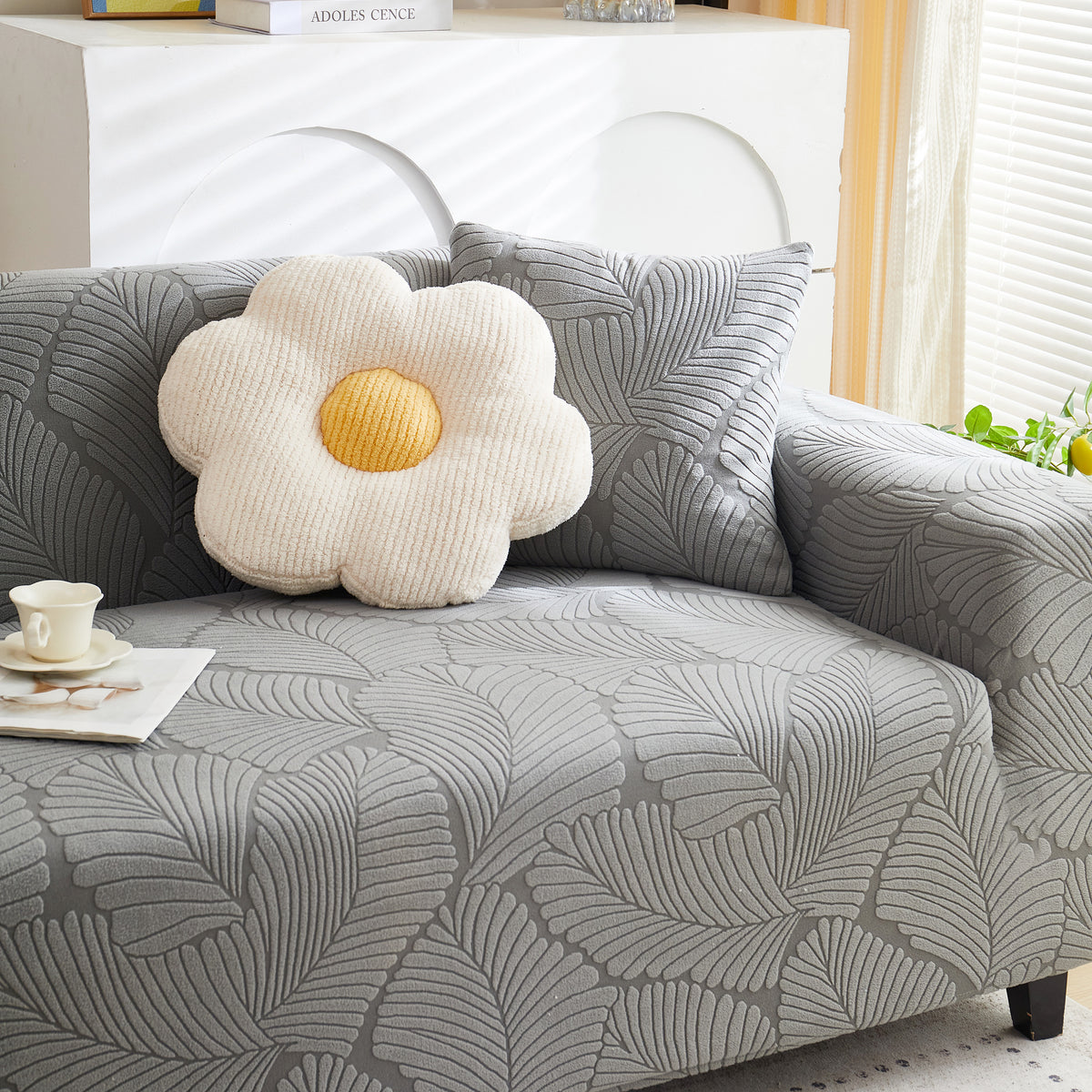 Jacquard Blatt Stretch Sofa Schutzbezug Weich Waschbar Spandex Couch H – Slipcover KAS™