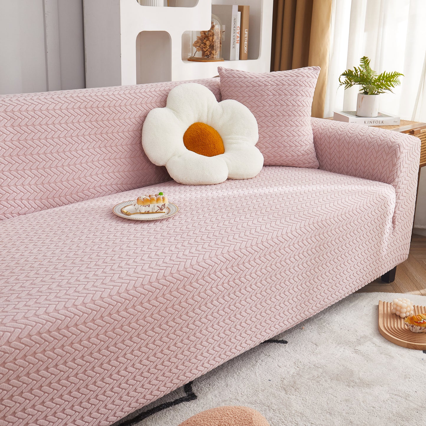 3D Geometric Stretch Sofa Slipcovers Non Slip Pet Friendly Washable Fitted Sofa Covers