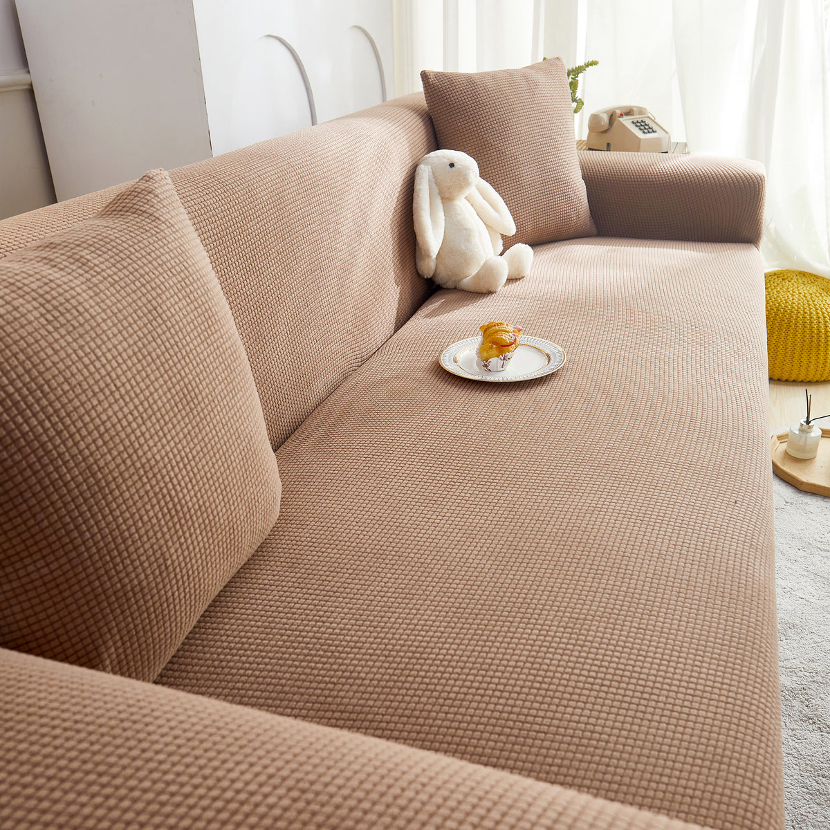 Gitterstrukturiertes Stretch-Sofabezug, weicher elastischer Überzug zu – Slipcover KAS™