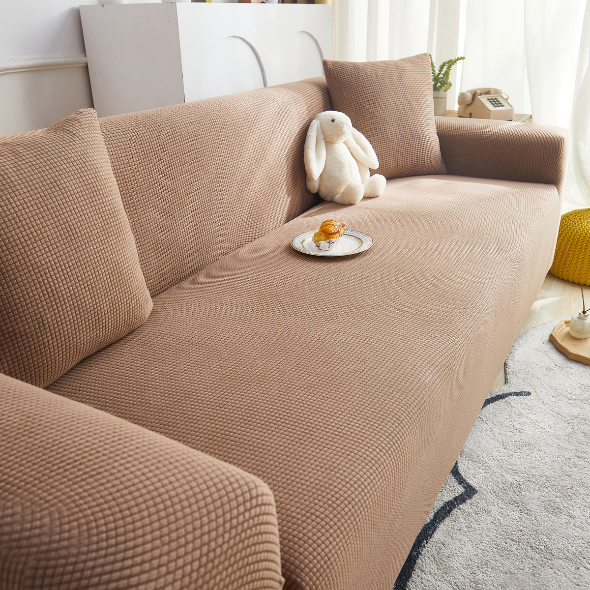 Gitterstrukturiertes Stretch-Sofabezug, weicher elastischer Überzug zu – Slipcover KAS™