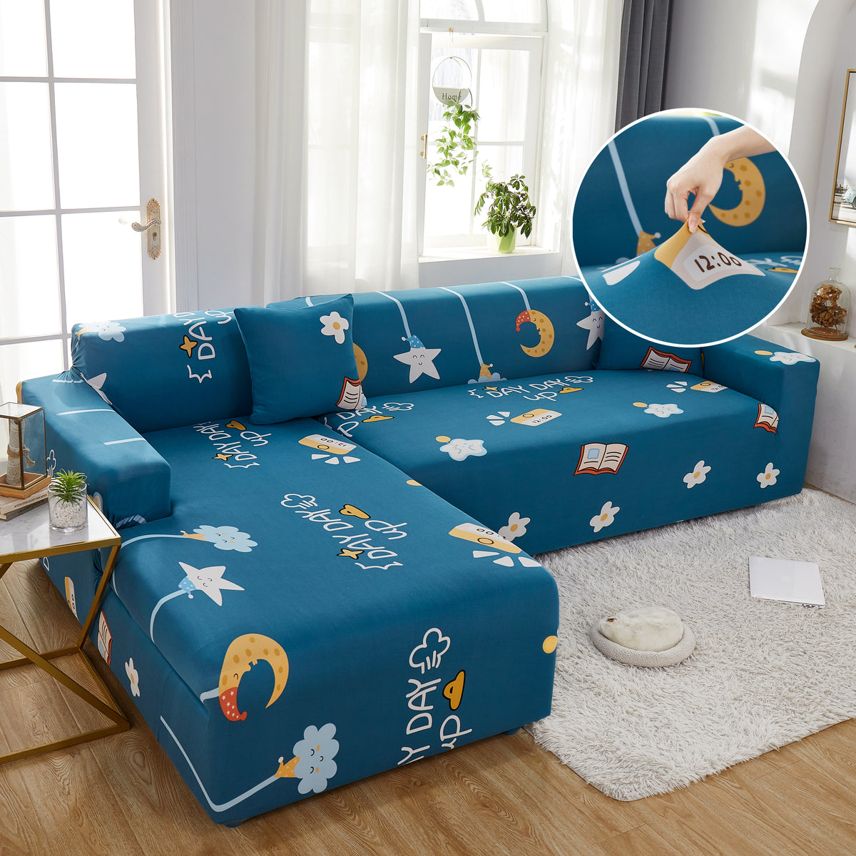 Waschbare L-förmige Couchbezüge Stretch Überwurf für Ecksofas, Möbelprotektor für Hunde, Katzen und Kinder, passend für 1/2/3/4/5-Sitzer Sofas