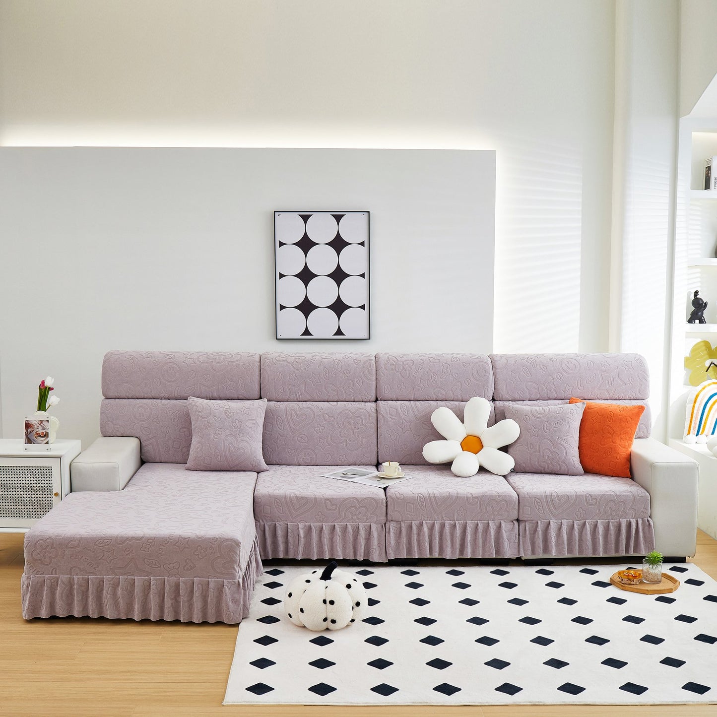Elastische Rock Couchkissenbezüge für 1/2/3/4-Sitzer Sofas, Möbel Schutz für Haustiere, Kinder