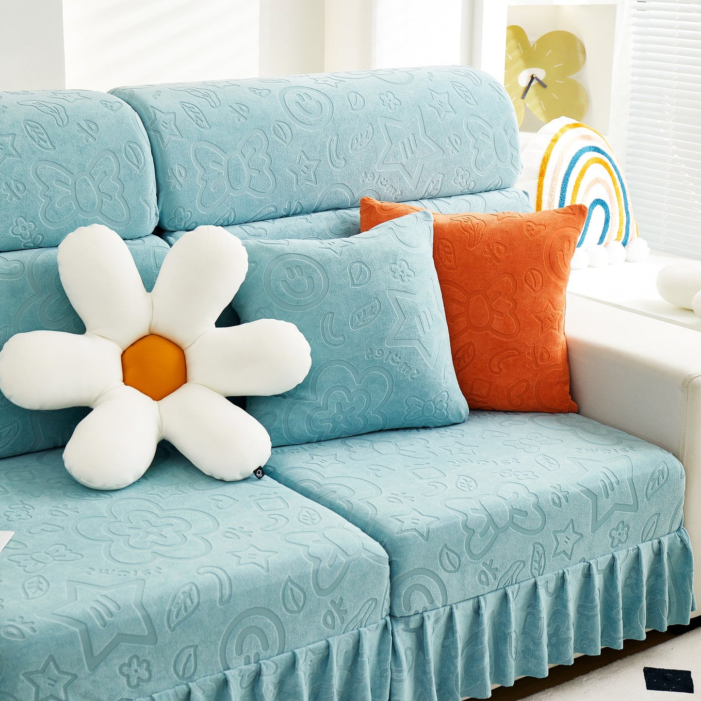 Elastische Rock Couchkissenbezüge für 1/2/3/4-Sitzer Sofas, Möbel Schutz für Haustiere, Kinder