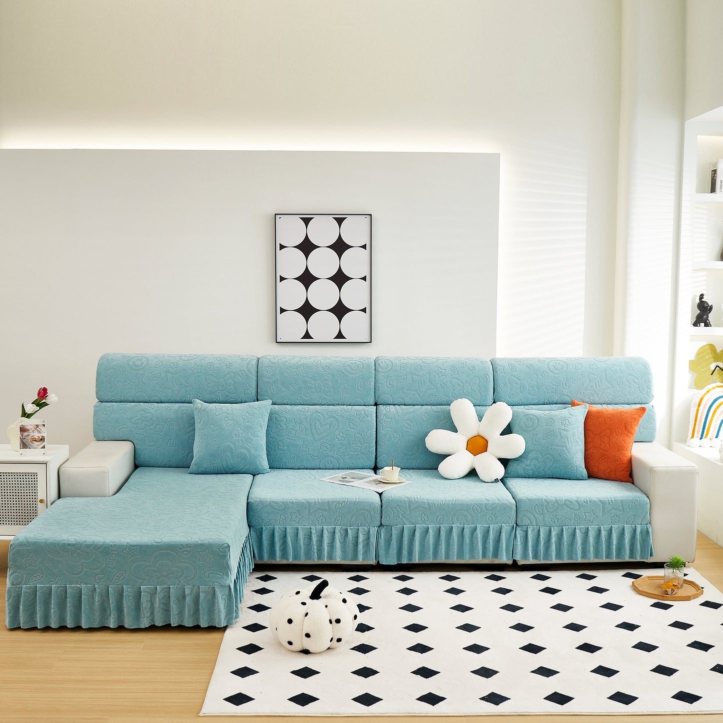 Elastische Rock Couchkissenbezüge für 1/2/3/4-Sitzer Sofas, Möbel Schutz für Haustiere, Kinder