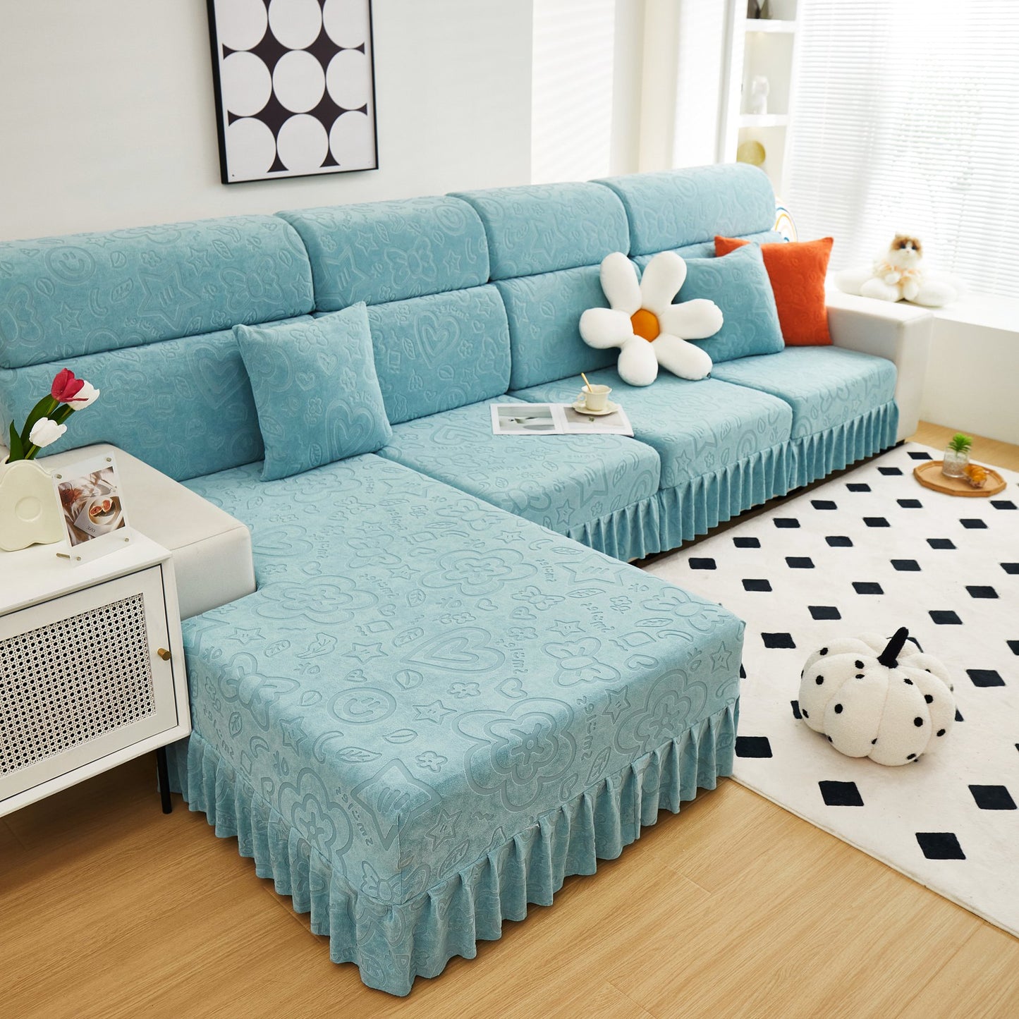 Elastische Rock Couchkissenbezüge für 1/2/3/4-Sitzer Sofas, Möbel Schutz für Haustiere, Kinder