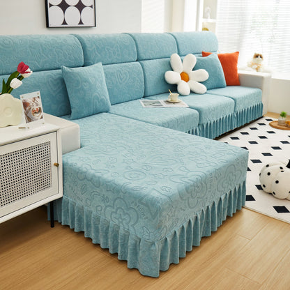 Housses de coussin de canapé à jupe élastique pour canapés 1/2/3/4 places, protecteur de meubles pour animaux de compagnie, enfants