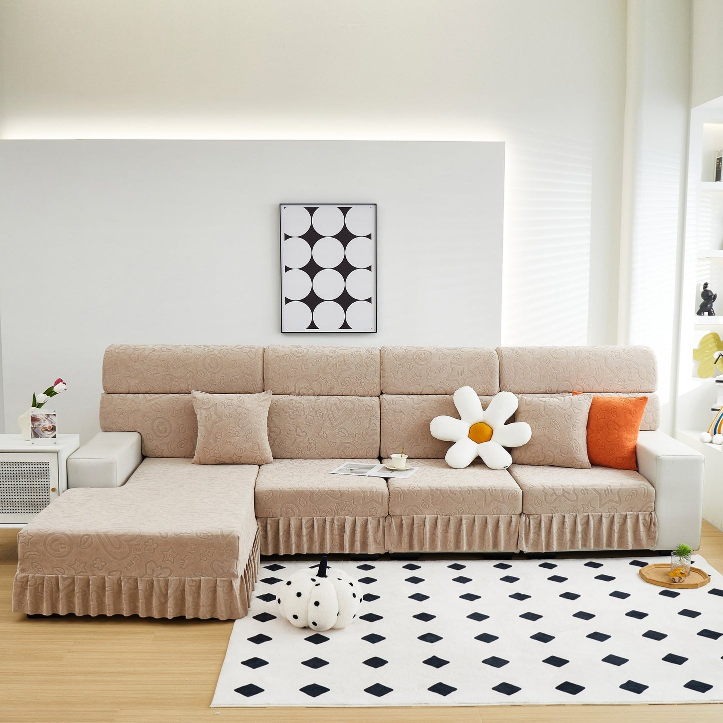 Elastische Rock Couchkissenbezüge für 1/2/3/4-Sitzer Sofas, Möbel Schutz für Haustiere, Kinder