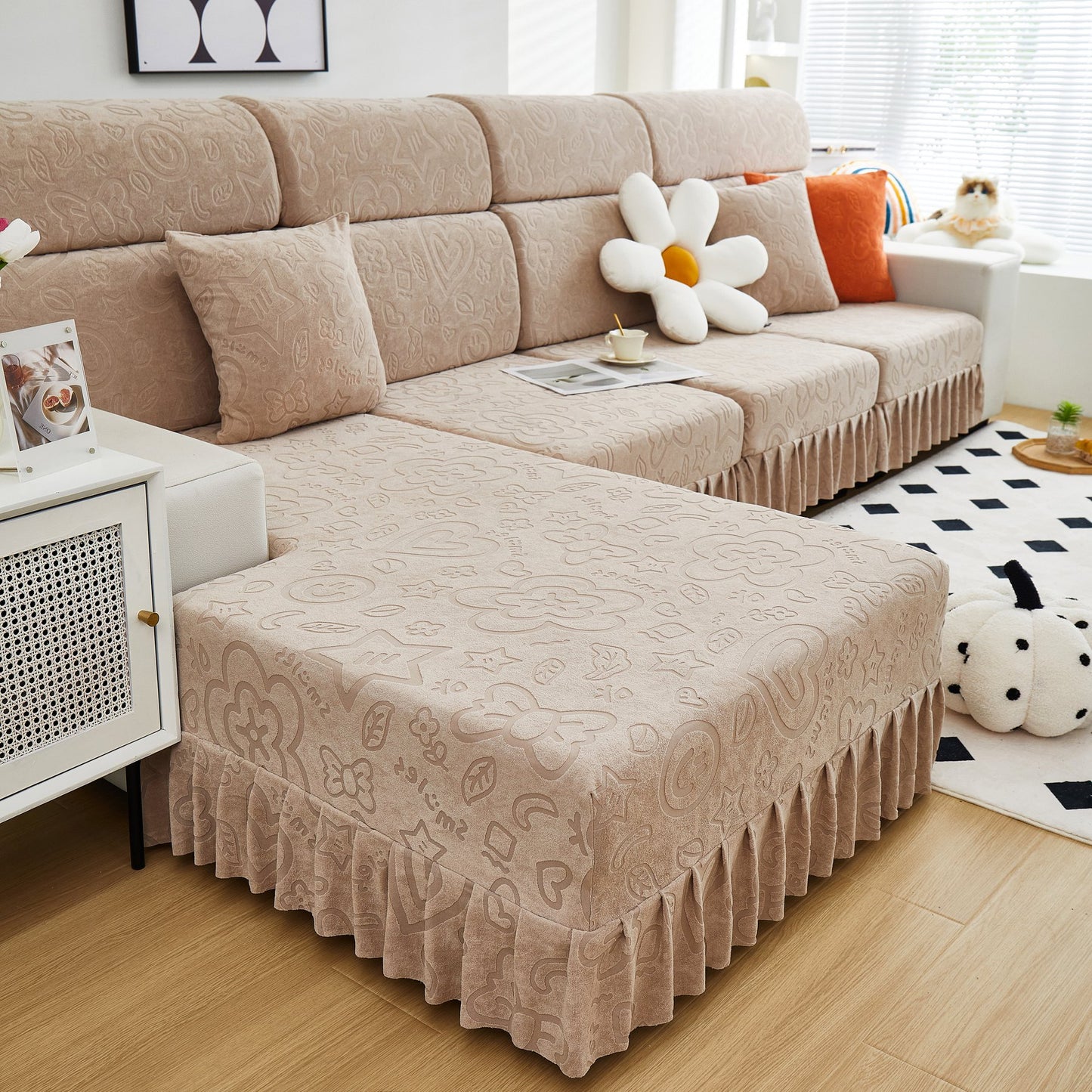 Elastische Rock Couchkissenbezüge für 1/2/3/4-Sitzer Sofas, Möbel Schutz für Haustiere, Kinder