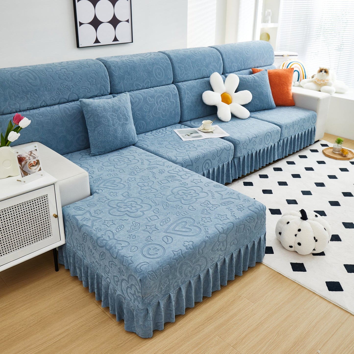 Elastische Rock Couchkissenbezüge für 1/2/3/4-Sitzer Sofas, Möbel Schutz für Haustiere, Kinder
