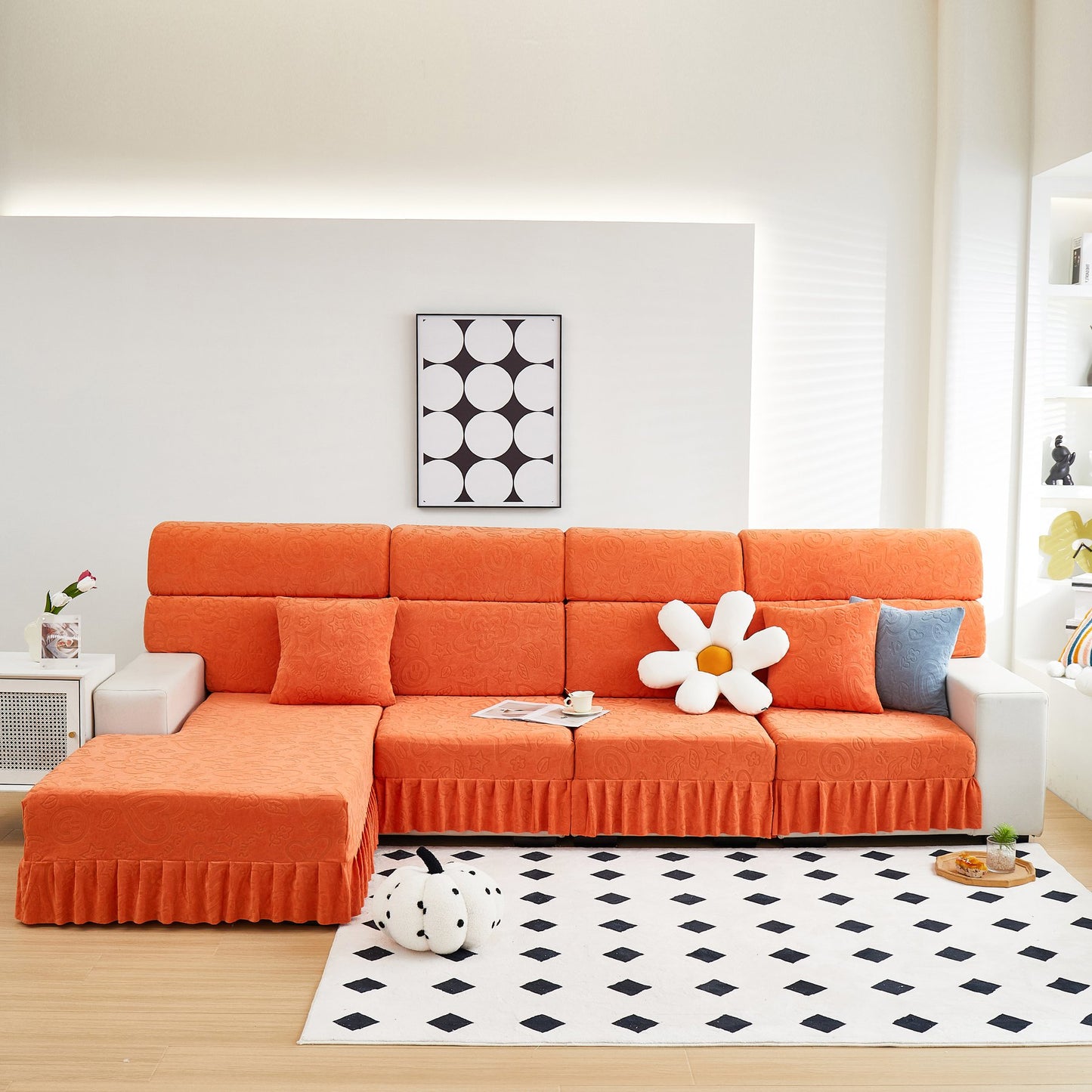 Elastische Rock Couchkissenbezüge für 1/2/3/4-Sitzer Sofas, Möbel Schutz für Haustiere, Kinder