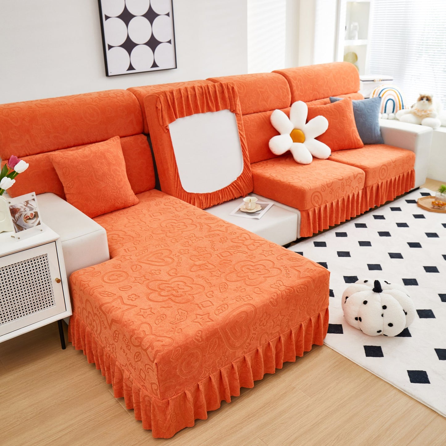 Elastische Rock Couchkissenbezüge für 1/2/3/4-Sitzer Sofas, Möbel Schutz für Haustiere, Kinder
