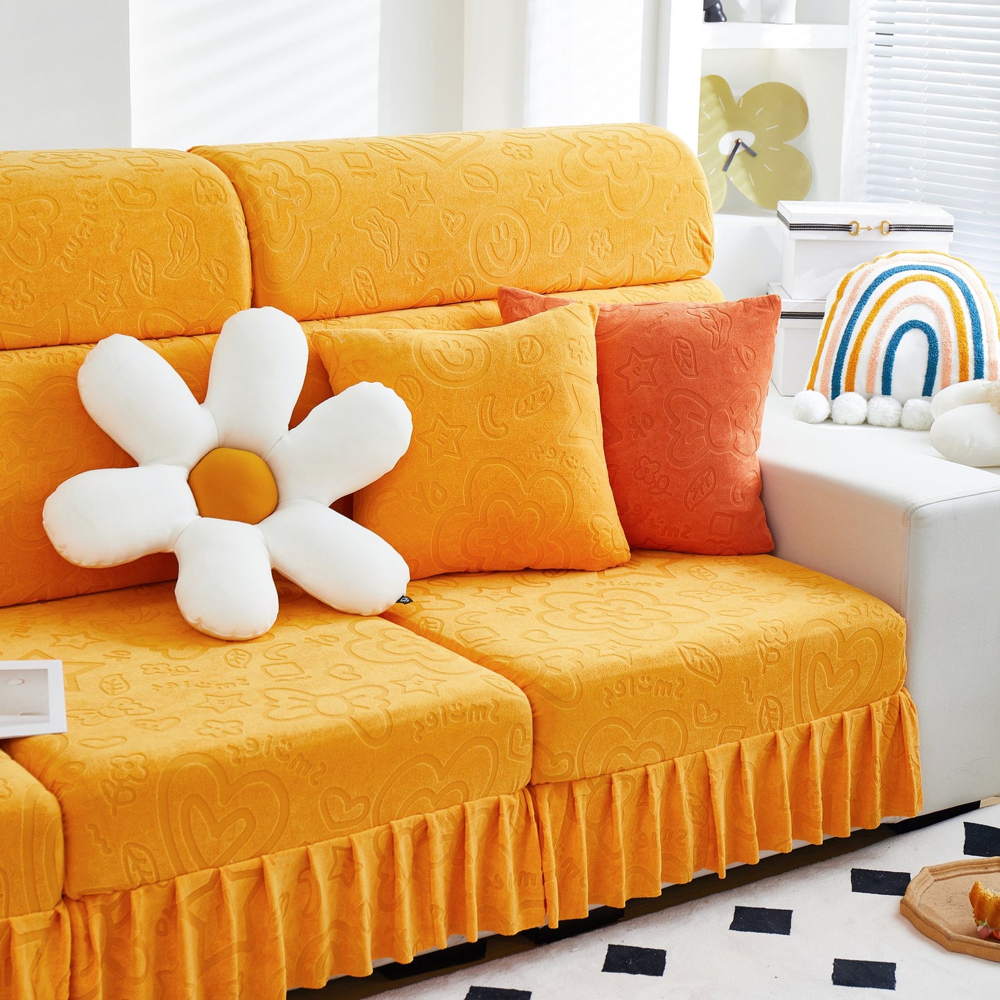 Elastische Rock Couchkissenbezüge für 1/2/3/4-Sitzer Sofas, Möbel Schutz für Haustiere, Kinder