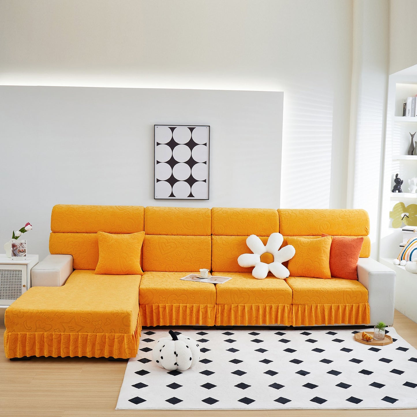 Elastische Rock Couchkissenbezüge für 1/2/3/4-Sitzer Sofas, Möbel Schutz für Haustiere, Kinder