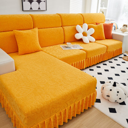 Housses de coussin de canapé à jupe élastique pour canapés 1/2/3/4 places, protecteur de meubles pour animaux de compagnie, enfants