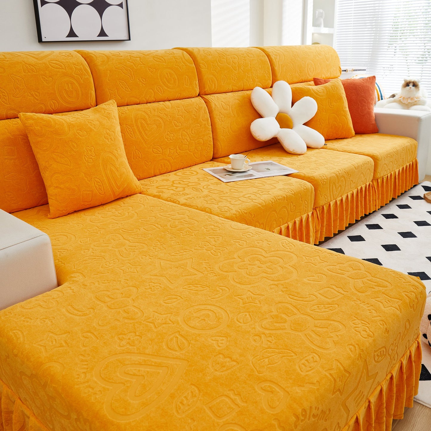 Elastische Rock Couchkissenbezüge für 1/2/3/4-Sitzer Sofas, Möbel Schutz für Haustiere, Kinder