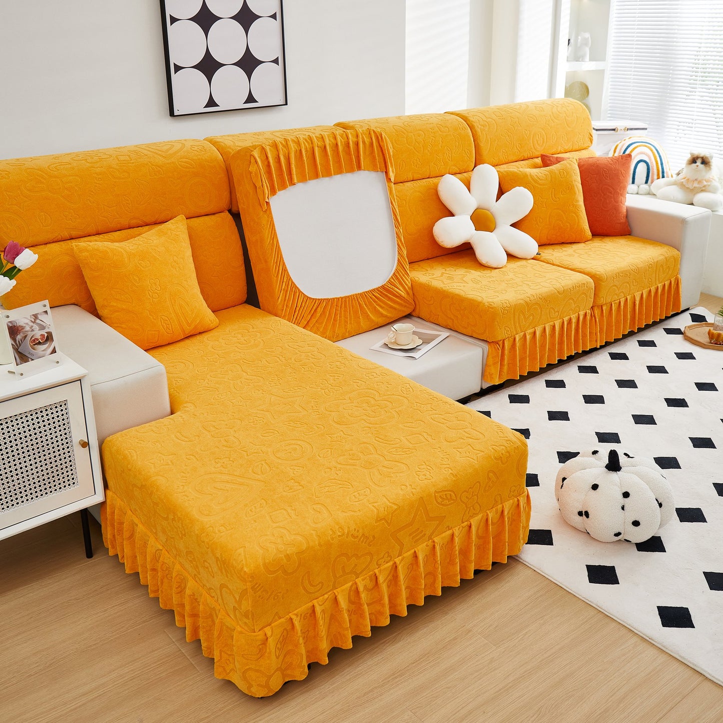 Elastische Rock Couchkissenbezüge für 1/2/3/4-Sitzer Sofas, Möbel Schutz für Haustiere, Kinder