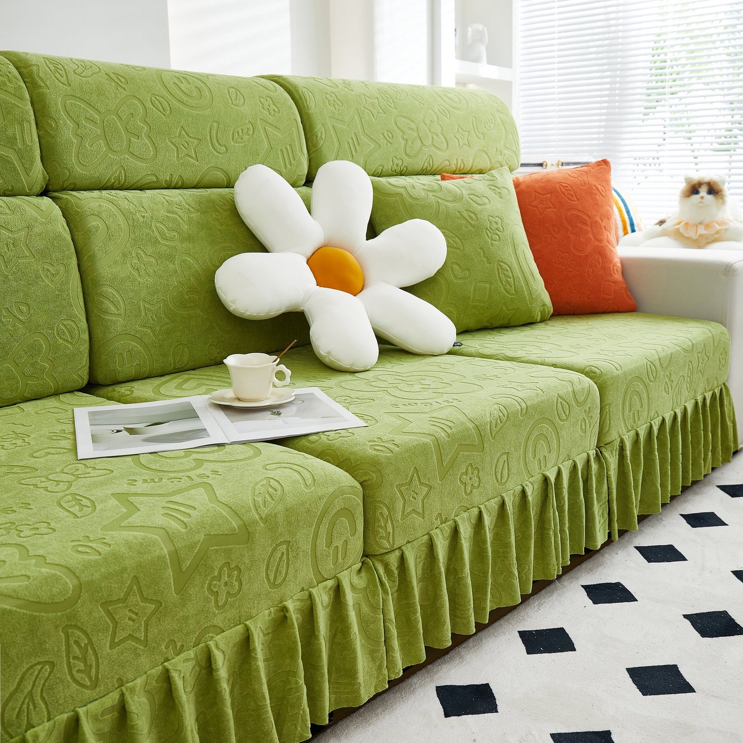 Elastische Rock Couchkissenbezüge für 1/2/3/4-Sitzer Sofas, Möbel Schutz für Haustiere, Kinder