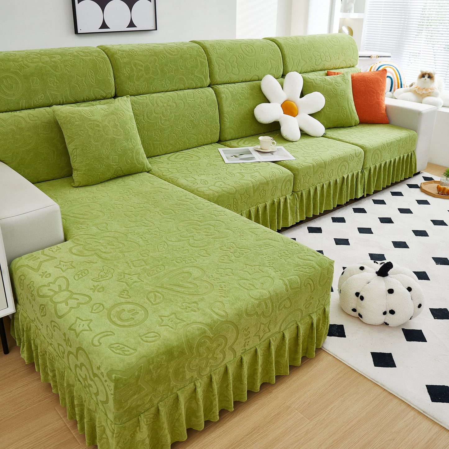 Elastische Rock Couchkissenbezüge für 1/2/3/4-Sitzer Sofas, Möbel Schutz für Haustiere, Kinder