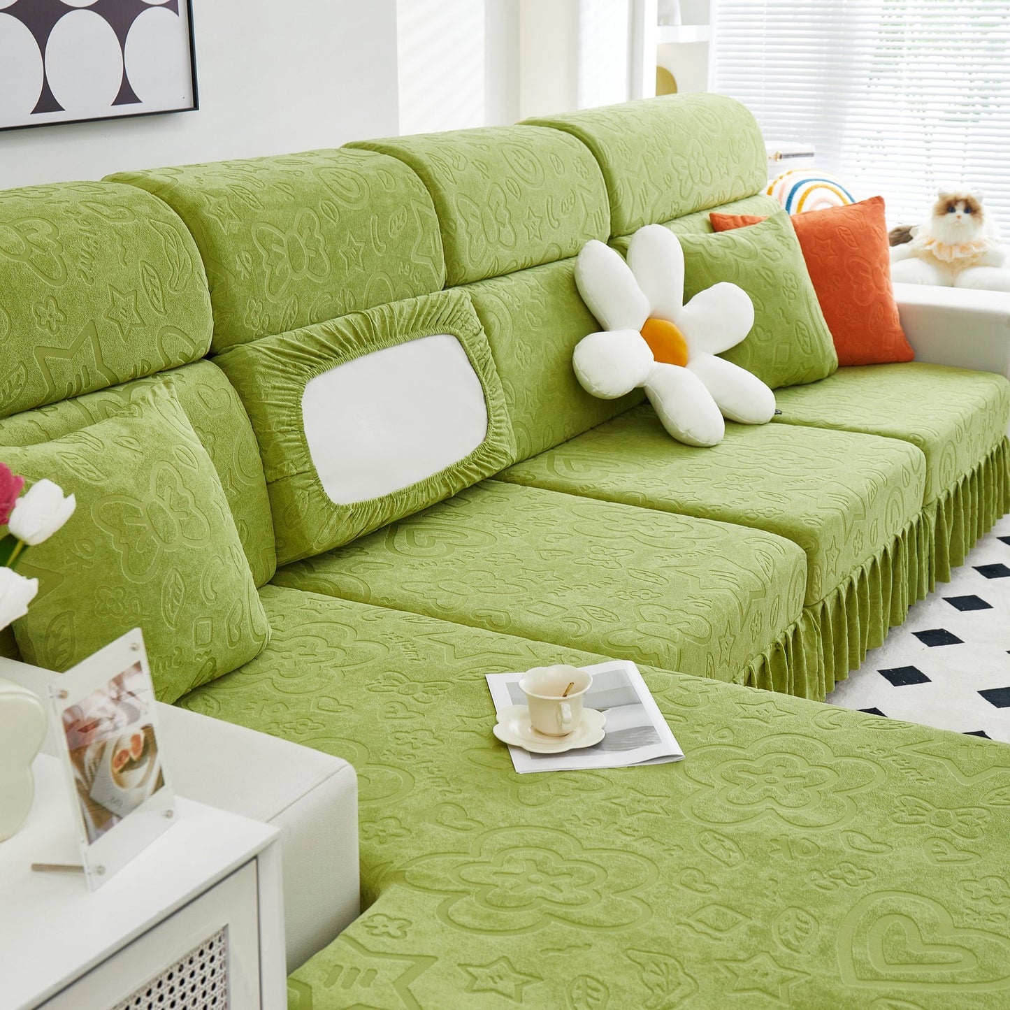 Elastische Rock Couchkissenbezüge für 1/2/3/4-Sitzer Sofas, Möbel Schutz für Haustiere, Kinder