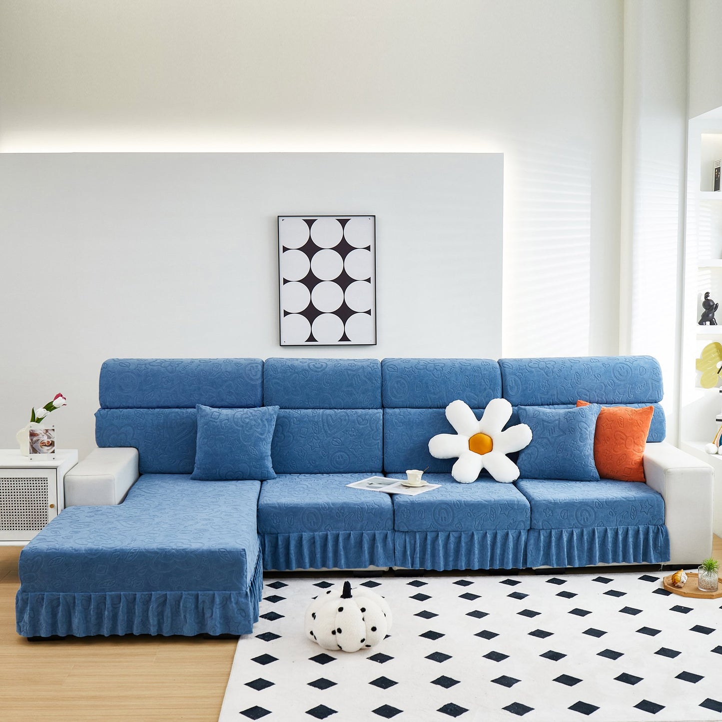 Elastische Rock Couchkissenbezüge für 1/2/3/4-Sitzer Sofas, Möbel Schutz für Haustiere, Kinder