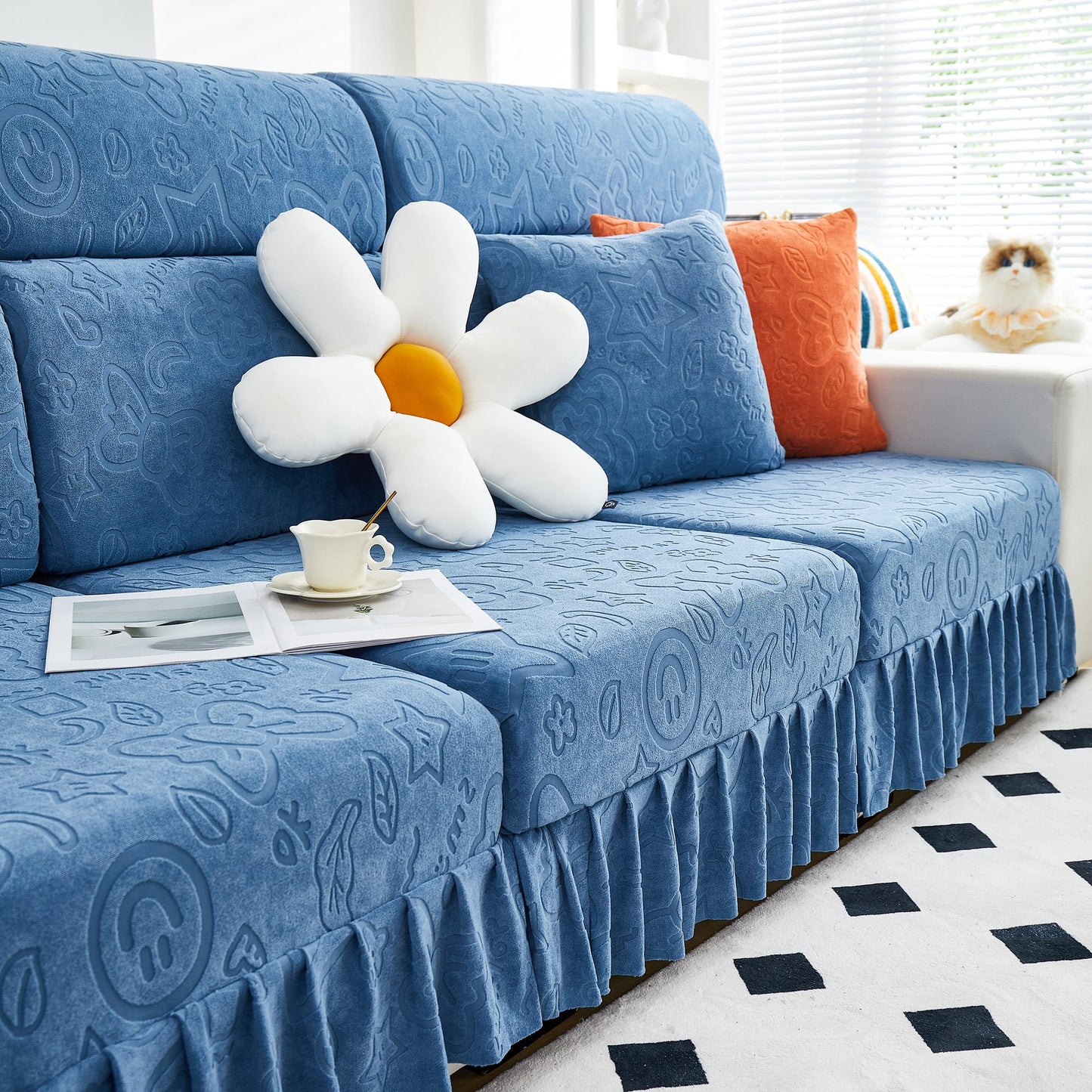 Elastische Rock Couchkissenbezüge für 1/2/3/4-Sitzer Sofas, Möbel Schutz für Haustiere, Kinder