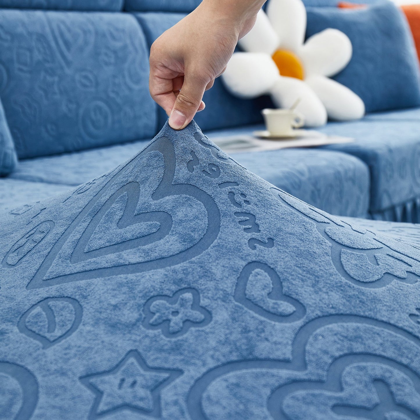 Elastische Rock Couchkissenbezüge für 1/2/3/4-Sitzer Sofas, Möbel Schutz für Haustiere, Kinder