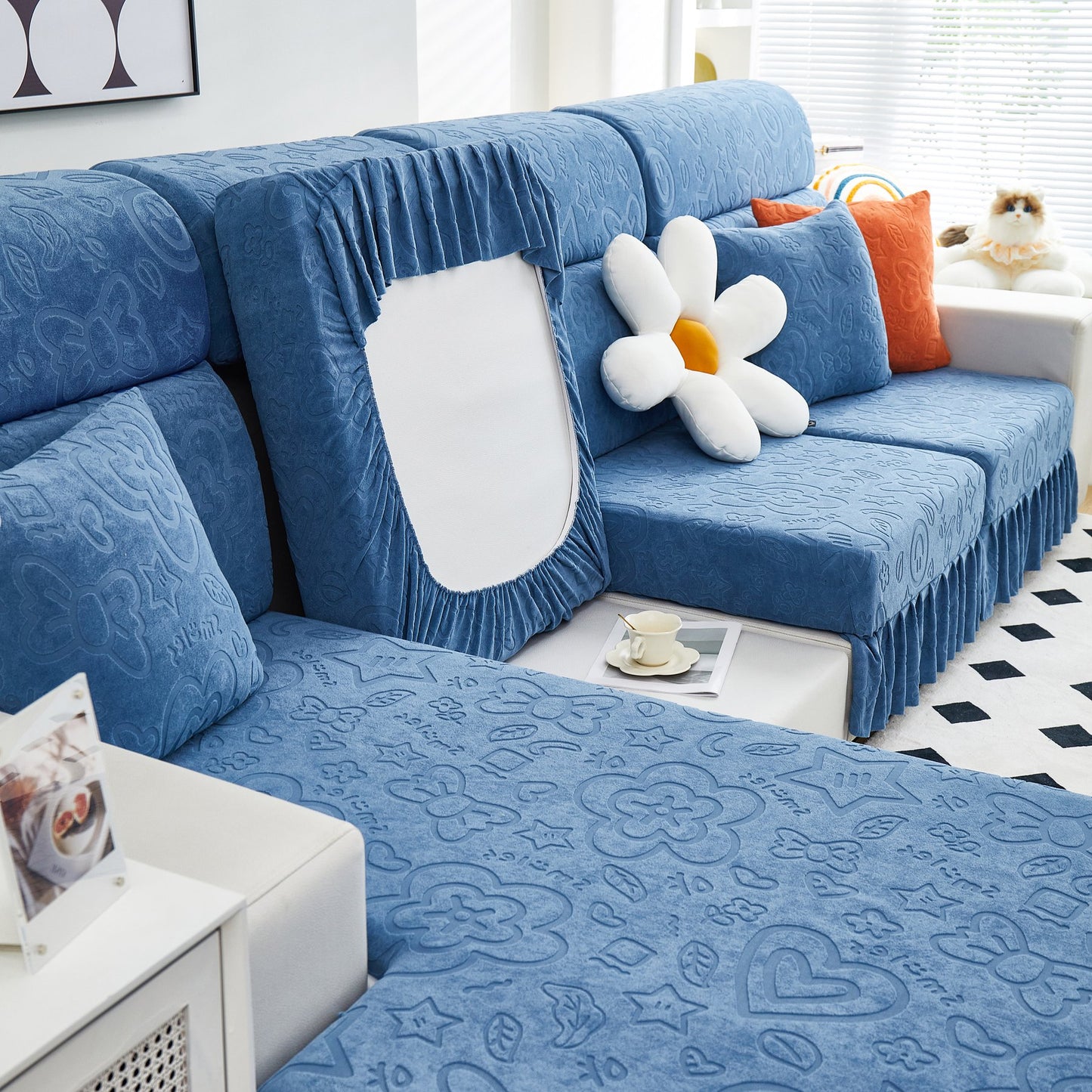 Elastische Rock Couchkissenbezüge für 1/2/3/4-Sitzer Sofas, Möbel Schutz für Haustiere, Kinder